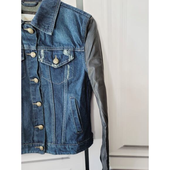 Laundry by Shelli Segal Faux Leather Denim Jacket - New Small - Picture 6 of 7
